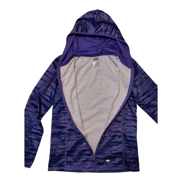 Athletic Works Women's Purple Striped Hoodie - Picture 3 of 6